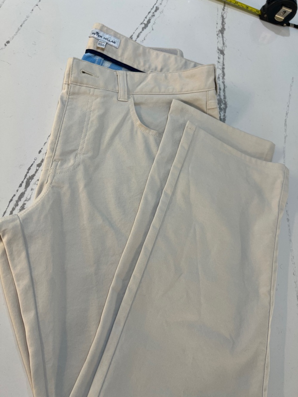 Peter Millar eb66 Performance Men's Cream Chinos 5 pockets size 33/30